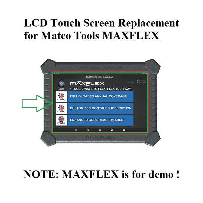 LCD Touch Screen Digitizer Replacement for Matco Tools MAXFLEXMatco